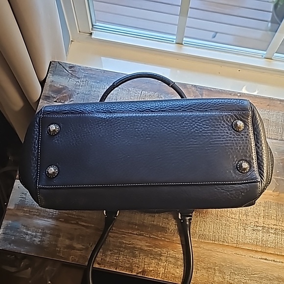 Coach Handbag Hampton Pebbled Leather Black Shoulder Bag - Picture 5 of 10